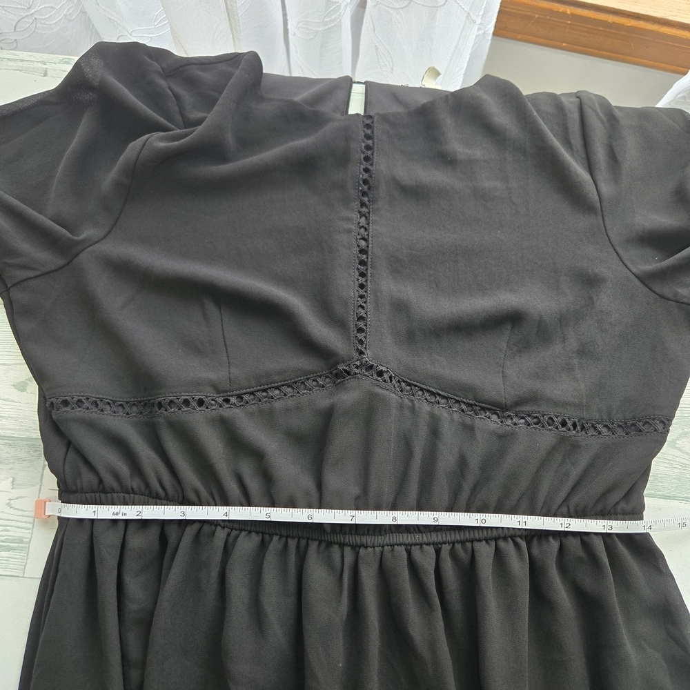 Xtraordinary Black Mini Dress with Flared Cuffs Juniors Large - Picture 6 of 12